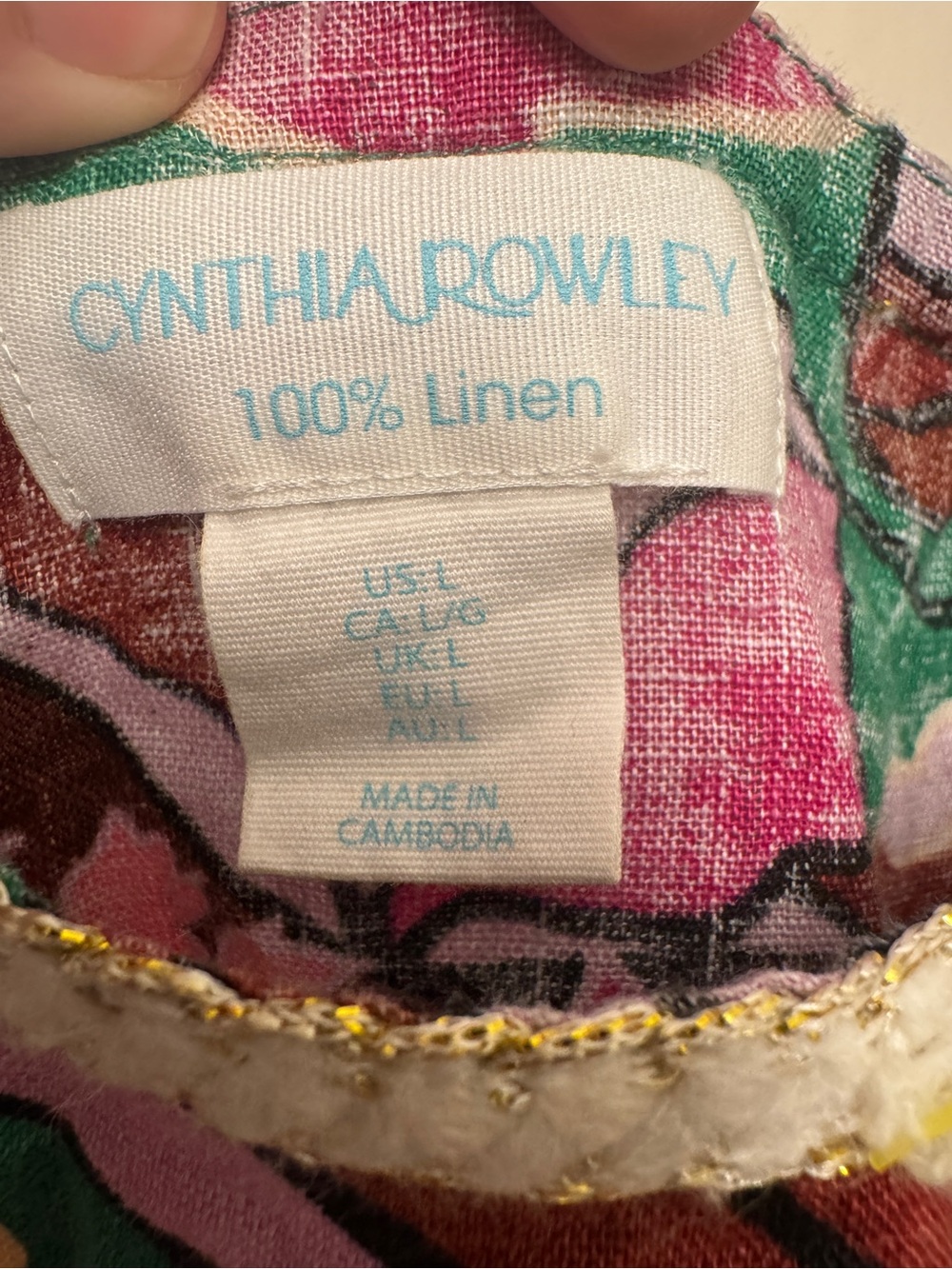 Cynthia Rowley Pink 100% Linen Tropical Jungle Floral Pantsuit Large - Picture 4 of 4